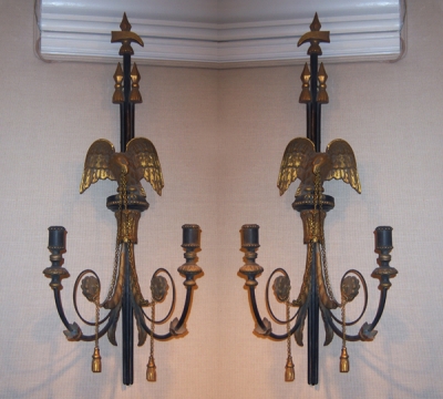 Fabulous Pair of American Sconces