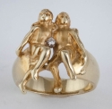 14k Gold Gemini Ring